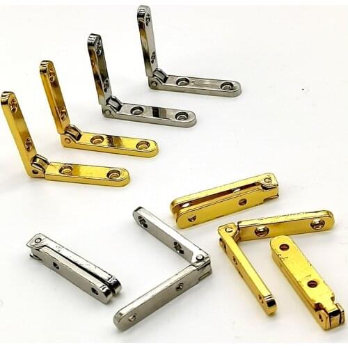 6Pcs 90 Degree Hinges Zinc Alloy Seven-letter Spring Hinge for Wooden Box Gift Wine Jewellery Case Cabinet Furniture Hardware