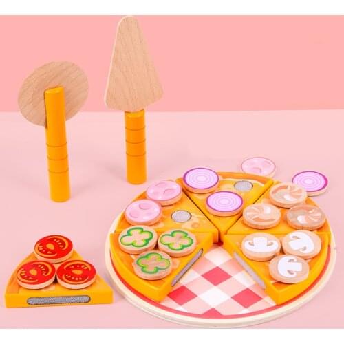 Pizza Cutting Play Food Kitchen Pretend Toys for Kids Children Girls Boys Educational Early Age Basic Skills Development Toys