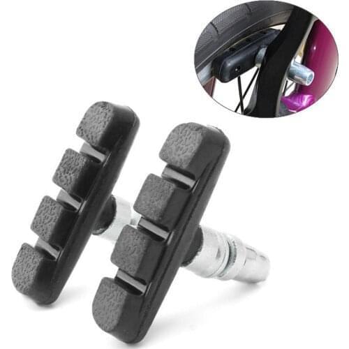 1 Pair Durable Bicycle Silent Brake Pads Cycling V Brake Holder Pads Shoes Blocks Rubber Pad for Long-lasting Performance