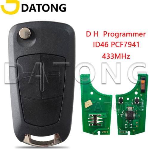 Datong World For Opel Vauxhall Corsa 2007-2012 D Programmer 433Mhz 49 7941 Chip Flip Remote Control Key With HU100 Blade