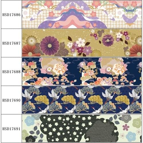 22MM 25MM 38MM 50MM 75mm Printed Pattern on Grosgrain Ribbon for diy ribbon