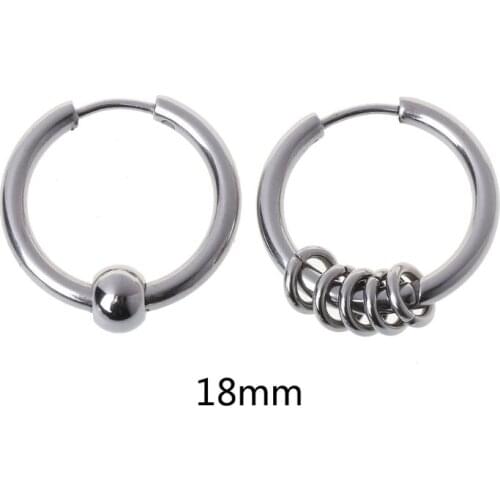 8mm-20mm Titanium Steel Circle Hoop Earring Cartilage Helix Piercing Earrings L4ME