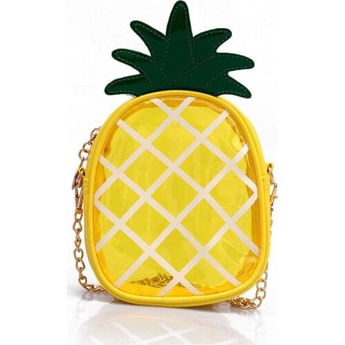 Pineapple Shape Chain Messenger Shoulder Bag Female Small Transparent Jelly Bags for Women 2020 Package Crossbody Bag Fresh