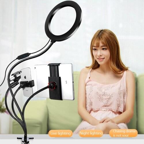 8inch LED Selfie Ring Light kit for Makeup Tutorial YouTube Video Live Stream For iPad Microphone Phone Holder Led Beauty Light