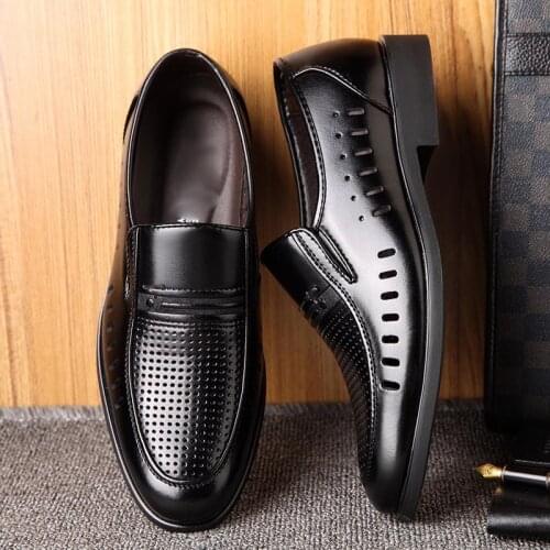 Luxury Formal Shoes Business Oxford Leather Shoes Men Breathable Rubber Dress Shoes Male Office Wedding Flats Mocassin Homme 44