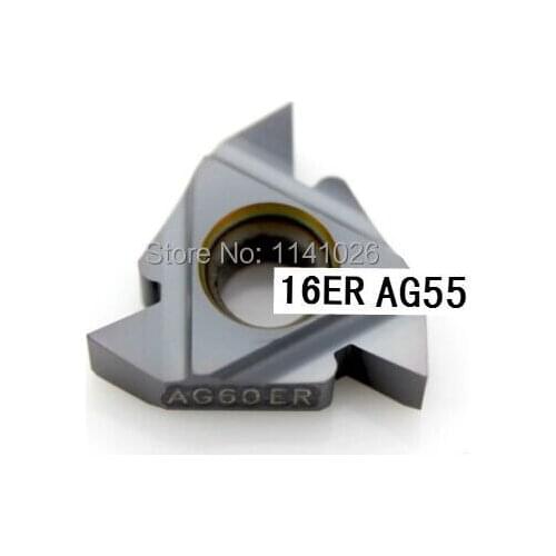 16ER AG55 Carbide Threading Inserts 55 degree External,Indexable Tungsten Lathe Inserts for Threaded Lathe Holder