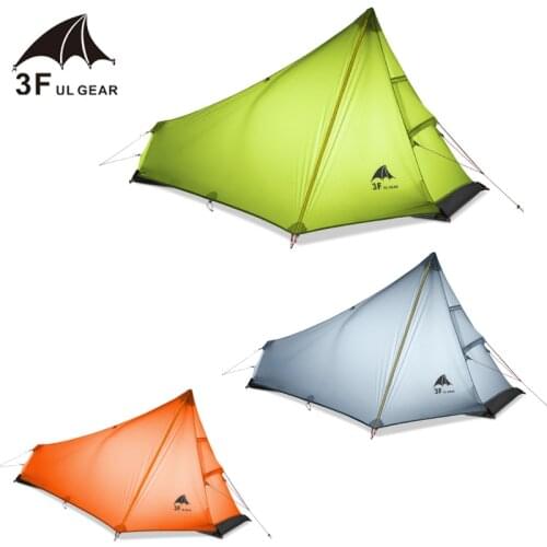 3F UL GEAR 740g Oudoor Ultralight Camping Tent 3 Season 1 Single Person Professional 15D Nylon Silicon Coating Rodless Tent