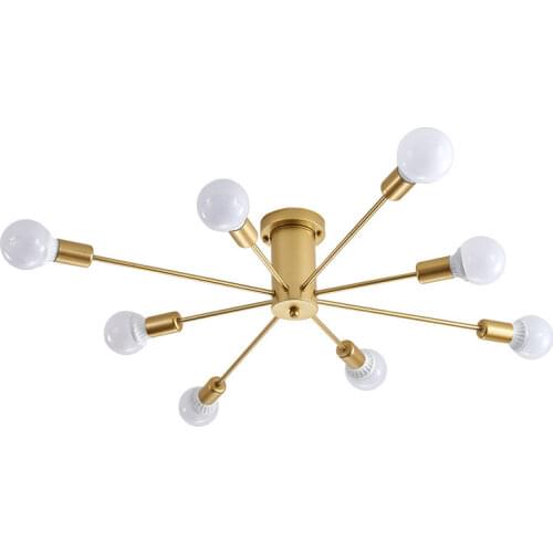 Vintage Metal Star Chandelier Lighting Retro Spider Chandeliers Semi Flush Mount Ceiling Lamp Sputnik Light Fixture Home Lights