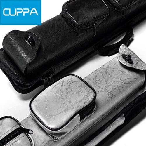 High Quality Cuppa 6 Holes Pool Cue Case 1/2 Pool Billiard Cues Case Black White Colors Billiard Accessories China 2016
