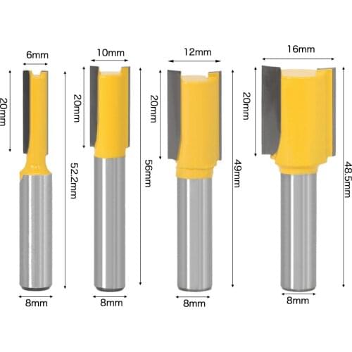 1pc 8mm Shank Wood Straight Knife Corner Router Bit Trimmer Cleaning Flush Milling Cutter Edge Woodworking Bit