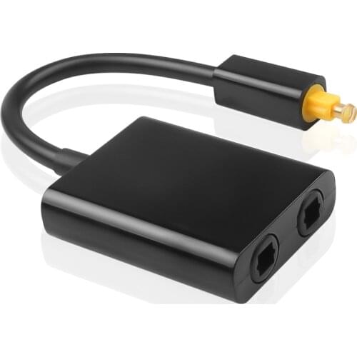 Kebidu Mini USB Digital Toslink Optical Fiber Audio 1 To 2 Female Splitter Adapter Connect To Both Of Receiver And Recorder