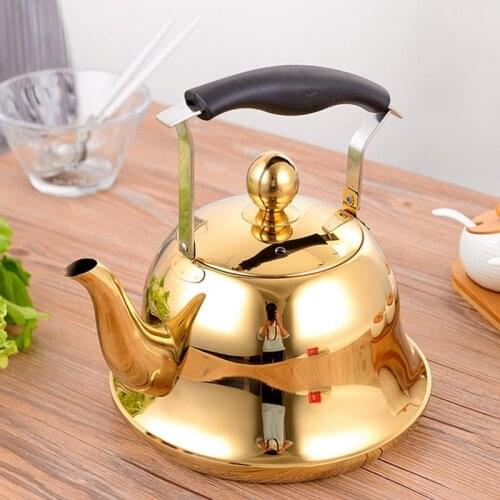 Whistling Kettle with Infuser Loose Leaf Stainless Steel Teapot Rose Gold Tea Kettle for Stove Induction Stove Copper