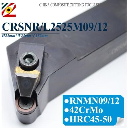 EDGEV Solid CBN Inserts Tool Holder CRSNR2525M CRSNL2525M CNC Lathe External Turning Toolholder For RNMN0903/04 RNMN1203/04/07