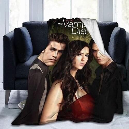The Vampire Pretty Diaries Print Theme Fleece Throw Blanket Flannel Throws Suitable for Living Room Bedding Sofas Bedroom