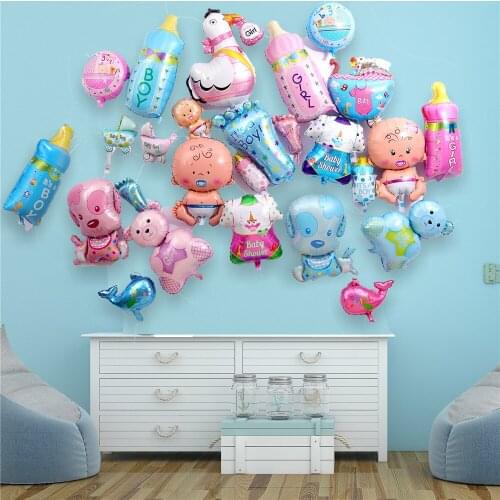 Foil Latex Balloon Boy Or Girl Gender Reveal Baby Shower Baptism Kids Birthday Party Supplies Mini Ballon Decorations Dq69