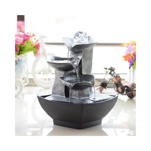 Crystal Ball Flowing Table Decoration Rockery Fountain Waterfall Feng Shui Water Sound Ornaments Desktop Indoor Table Desk