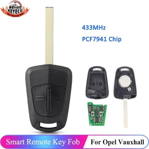 KEYECU Remote Car Key 433MHz PCF7941 Chip for Opel Vauxhall Corsa D 2007 2008 2009 2010 2011 2012 Meriva B 2010 2011 2012 2013