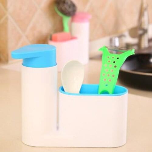 Kitchen Multifunctional Mytool 3 In 1 Sink Tidy Set Plus Kitchen Organizer Built in Soap Dispenser Kitchen liquid soap dispenser