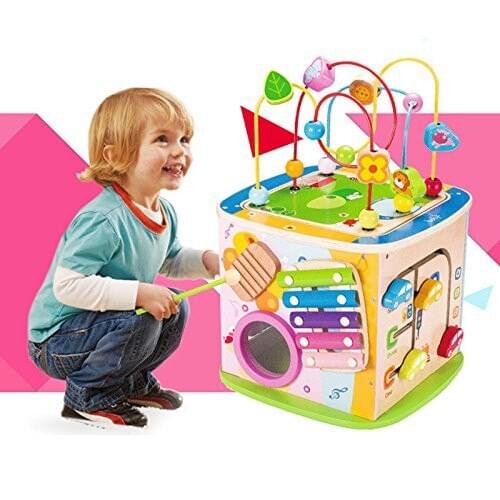 Multifunction Treasure Box Bead Wire Maze Wooden Educational Toy for Kids Childrens day gift Large volume Develop intelligence