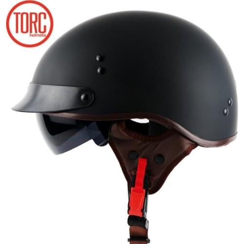 Orginal TORC T55 motorcycle helmet DOT Approved Half face helmet with sunglasses design for adults chopper bike helmet