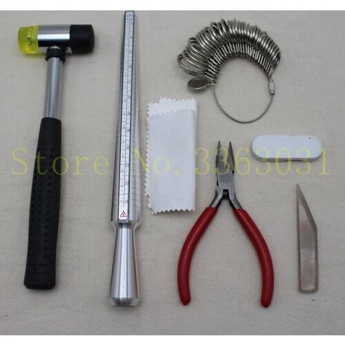 7Piece Jewelry Tools Kit with ring sizer measuring tools