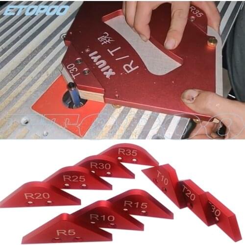Router Table Corner Chamfer Profile Template Kit R rounded beveled template for Trimming machine Woodworking tools R Gauge