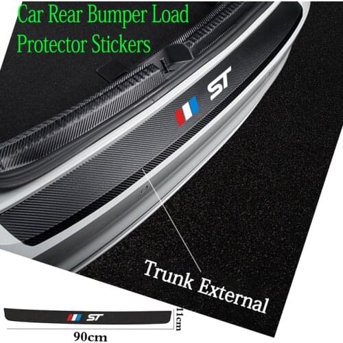 90 * 11CM Car Rear Bumper Film leather Stickers Trunk Protection Plate Trim For ford Focus ST Car Decoration car accessories