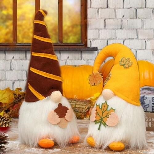 Thanksgiving Gnome Plushie With LED Holiday Doll Cute Faceless Doll Decoration Dwarf Elf Festival Figurine Doll Decoration