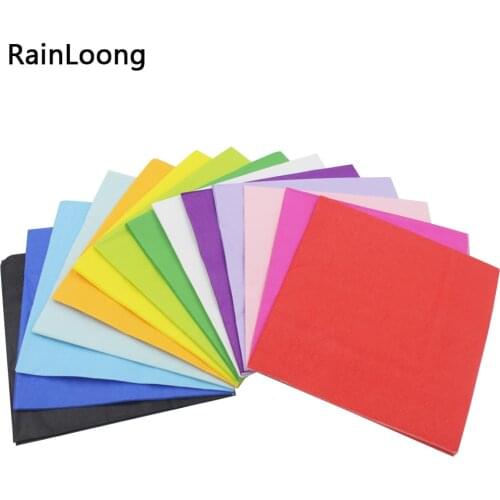 [RainLoong] Solid Color Paper Napkins Decoupage Printed Beverage Event & Party Tissue Napkins Decoration Serviettes
