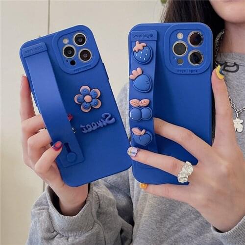 Cute Retro Painting Flower Red Purple Floral PU Leather Phone Case for iPhone 12 11 Pro XS Max XR X 8 7 Plus SE 2020 Soft Cover