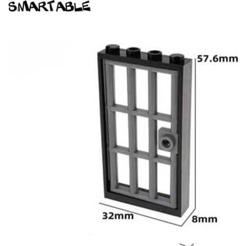 Smartable Window Door Frame 1x4x6 With Railing Building Blocks MOC Parts Toys For Kids House Compatible 60621+60596 20pcs/lot