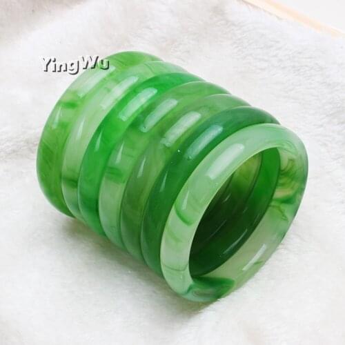 Yingwu 10pcs Lot Beautiful Jade Bangle Natural Green Agate Jade Lucky Bangle Cute Sweet Girls Gift Bangles Fine Jewelry 60mm