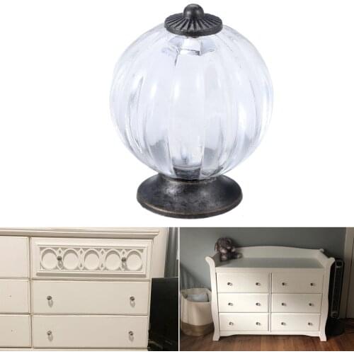 1Pcs Large Single hole Crystal Cabinet Handle Transparent Lantern Drawer Knob 53*43mm Furniture Hardware