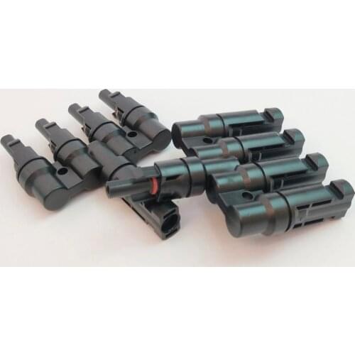 10 Pairs/Lot 4 to 1 Connector Solar PV 4T Type Connectors Solar Panel 4T Branch Male & Female Solar Energy Adapter