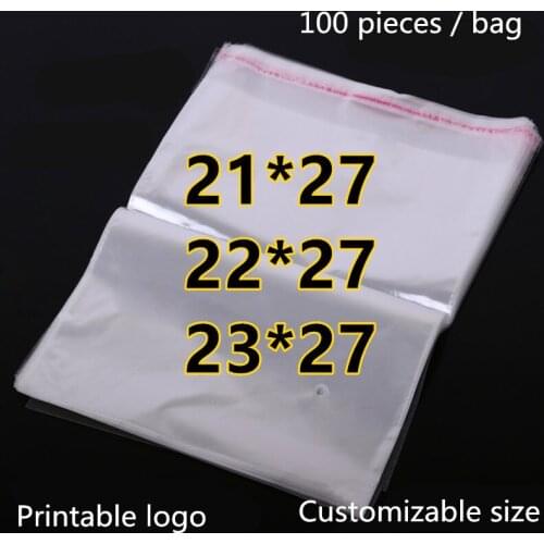 100 Pieces Opp Gift Bag Self-adhesive Bag 5 Line 7 Line Self-adhesive Bag Transparent Plastic Clothes Gift Bag Candy Bag