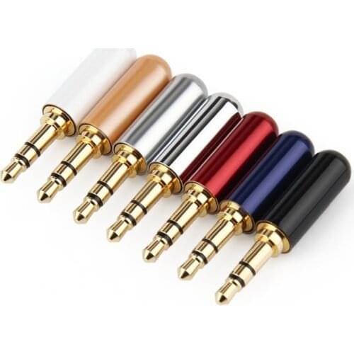 3.5mm Male Plug 3/4 Poles Gold-Plated Audio Jack Hifi Headphone Connector Minijack Solder Earphone Repair Cable AUX 3.5 Adapter