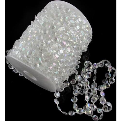 30meters AB Color 10mm Hanging Acrylic Bead Strand For Wedding Christmas Tree Centerpiece Decor