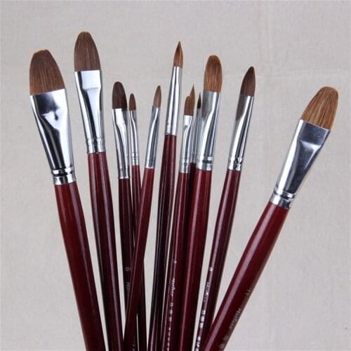 Factory outlets 6pcs/Set high-grade weasel hair brush paint brush tongue peak row suit acrylic paints Set Drawing Art Supplies