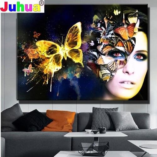 Abstract woman Face mosaic 5d diy diamond painting full square round drill rhinestone embroidery kits fantasy Girl Home Art