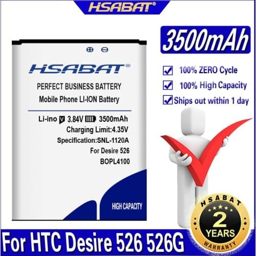 HSABAT 3500mAh BOPL4100 BOPM3100 Battery for HTC Desire 526 526G 526G+ Dual SIM D526h