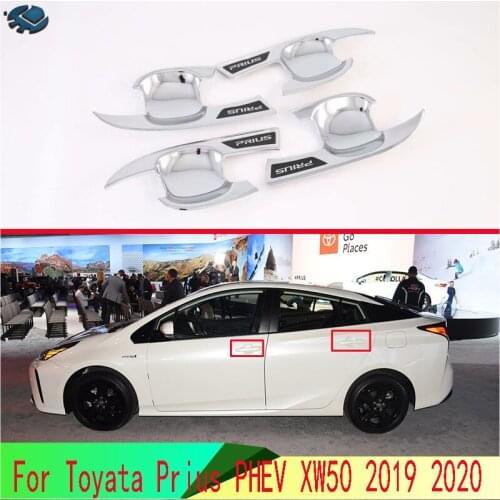 For Toyata Prius PHEV XW50 2019 2020 Car Accessories ABS Door Handle Bowl Cover Cup Cavity Trim Insert Catch Molding Garnish