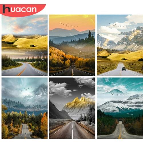 HUACAN 5d Diamond Painting Nature Mountain DIY Diamond Embroidery Cross Stitch Landscape Home Decor Craft Kit