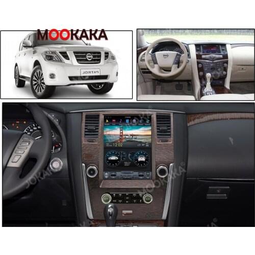 Android 9.0 4GB RAM Tesla Style PX6 For NISSAN PATROL 2010+ Silver And Mahogany Headunit Multimedia Auto Car DVR GPS Navigator