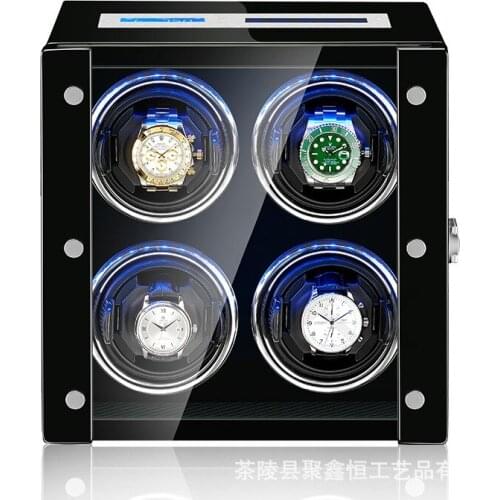 Automatic Watch Winders Box Mechanical Watch Winding Remote Control Watch Cabinet LED Light Luxurious Clock Display Storage Box
