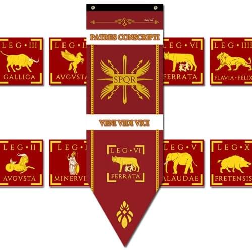 Roman Legions War Banner Home Decor Caesar Rome Empire SPQR Infantry Barbarians Flag Bar Room Decoration Cosplay Game Show Props
