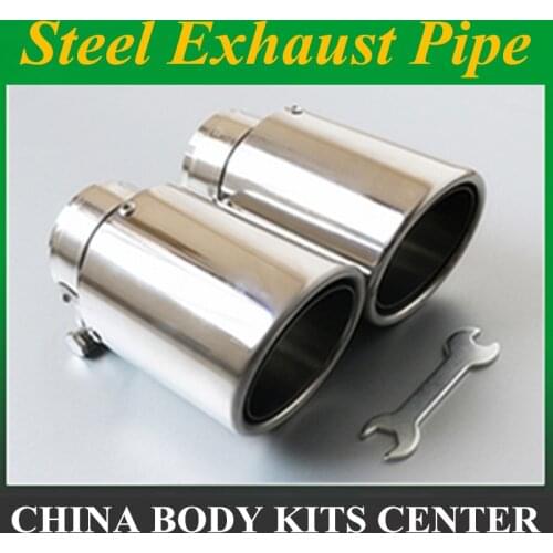 Free Shipping: 1 piece Newest Style stainless steel universal exhaust system end pipe Single Muffler Tips