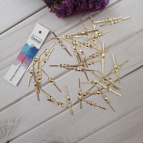Camal 100pcs 33mm Gold Plated Metal Bowtie Pins Crystal Prisms Beads Connectors Butterfly Shaped Chandelier Lamp Parts
