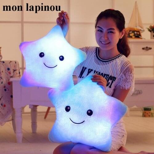 35cm/40cm Led Light Star Pillow Kids Cute Star Luminous Throw Pillow With Colorful Light Child/girls Christmas Gift