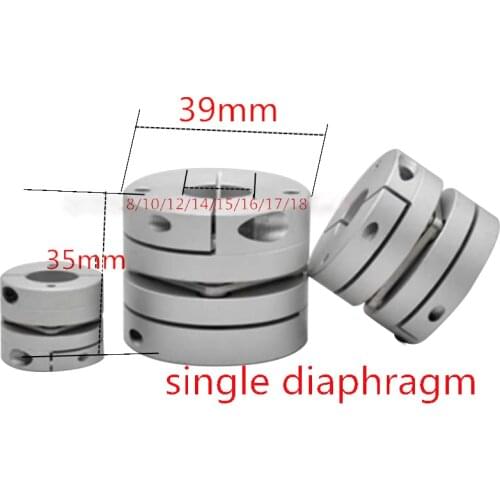 Flexible single diaphragm coupling 1PC D39L35 inner hole 8/10/12/14/15/18 Aluminum alloy elastic Servo motor screw rod coupling