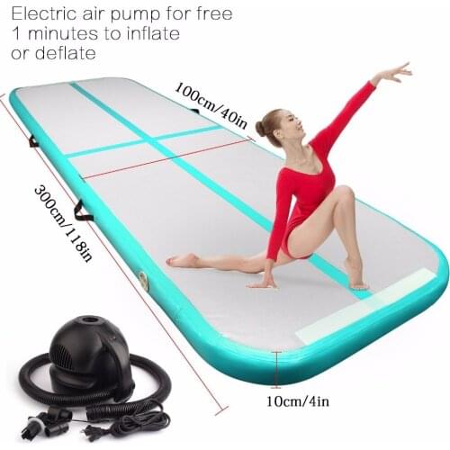 Hot Sale Inflatable Gymnastics Tumbling Air Track Floor Bouncer with Electric Air Pump for Home Use/Training/Cheerleading/Beach